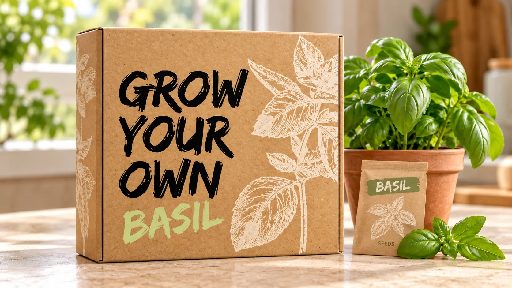 Packaging concept — Basil box & seed packet