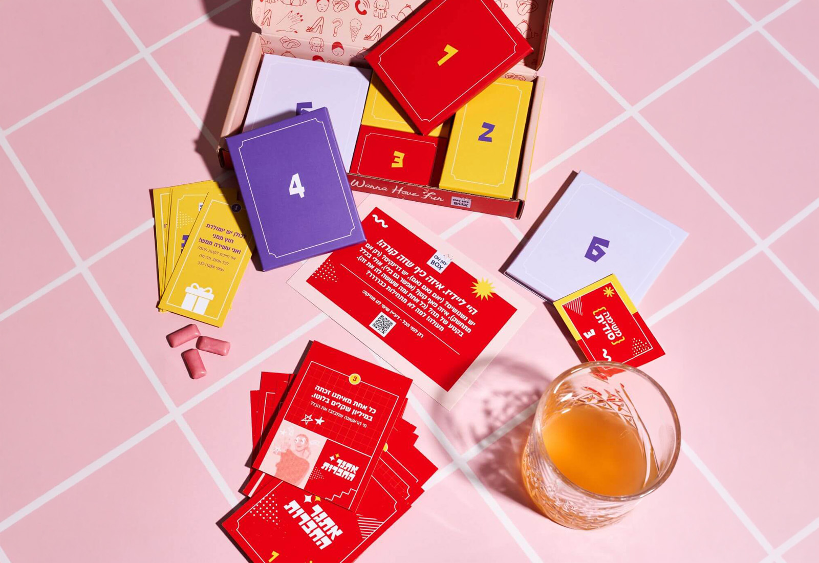 The Girls’ Night box opened to reveal the envelope sequence