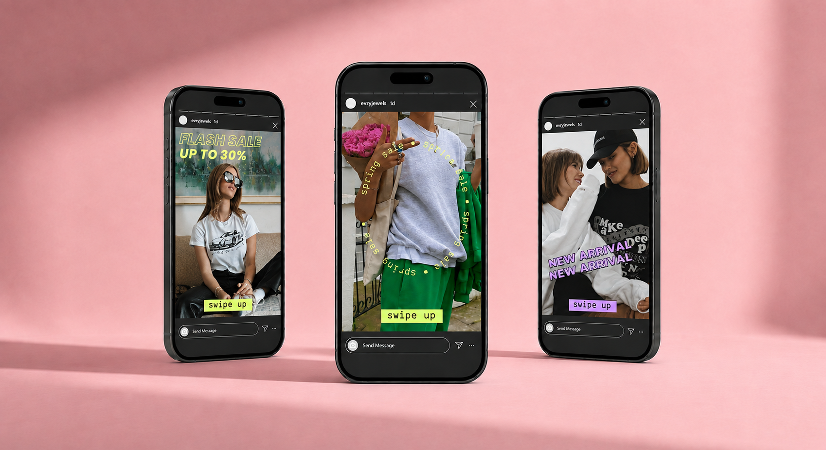 Story templates for flash sales and new arrivals
